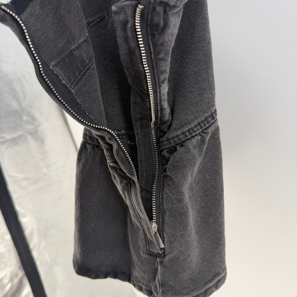 Wild Fable Denim Cami Top Womens XL Gray Wash Ruffle Bow Peplum Boho Grunge Y2K - Picture 3 of 9